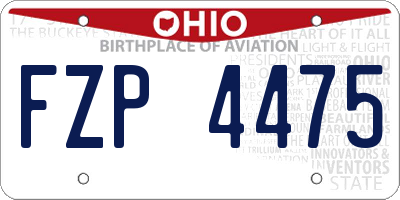 OH license plate FZP4475
