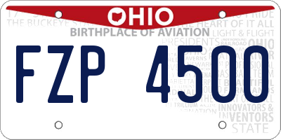 OH license plate FZP4500