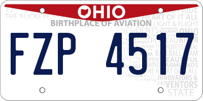 OH license plate FZP4517