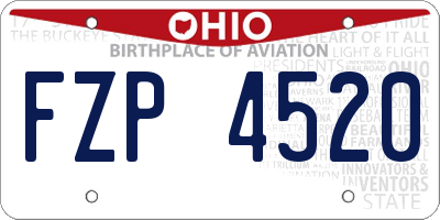 OH license plate FZP4520
