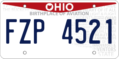 OH license plate FZP4521