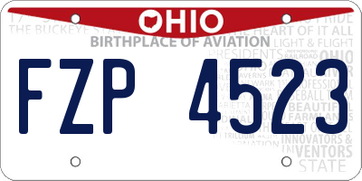 OH license plate FZP4523