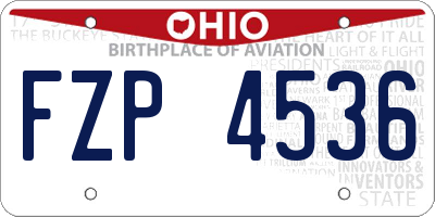 OH license plate FZP4536