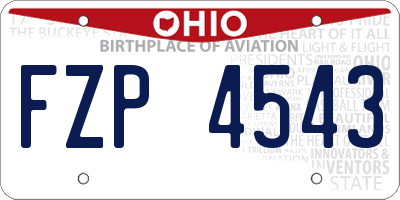 OH license plate FZP4543