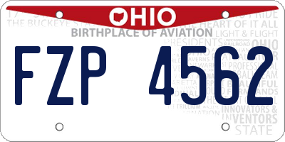 OH license plate FZP4562