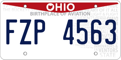 OH license plate FZP4563