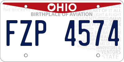 OH license plate FZP4574