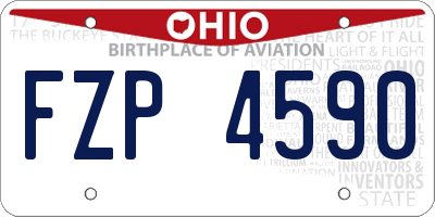 OH license plate FZP4590