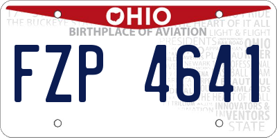 OH license plate FZP4641