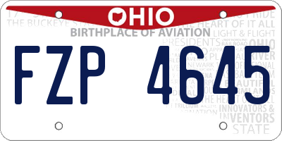 OH license plate FZP4645