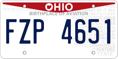 OH license plate FZP4651
