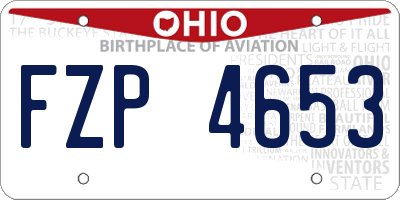 OH license plate FZP4653