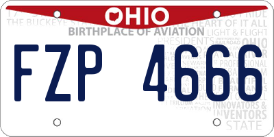 OH license plate FZP4666