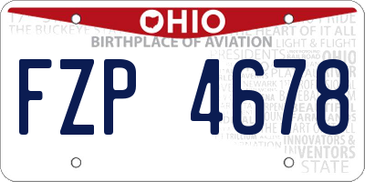 OH license plate FZP4678