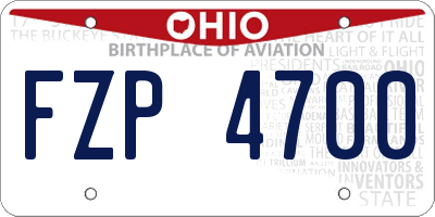 OH license plate FZP4700