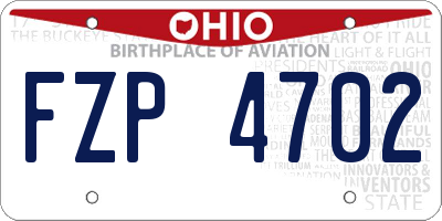 OH license plate FZP4702
