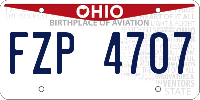 OH license plate FZP4707