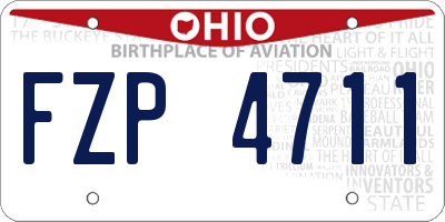 OH license plate FZP4711