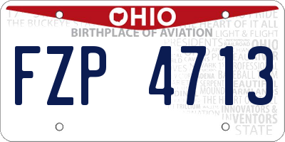 OH license plate FZP4713