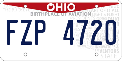 OH license plate FZP4720