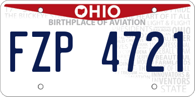 OH license plate FZP4721