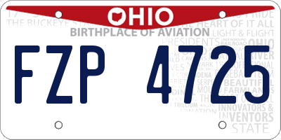 OH license plate FZP4725