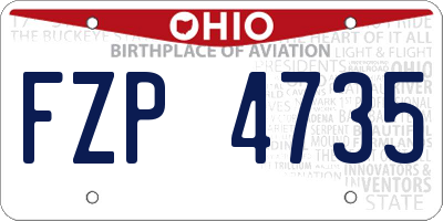 OH license plate FZP4735