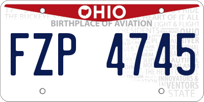OH license plate FZP4745