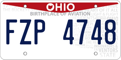 OH license plate FZP4748