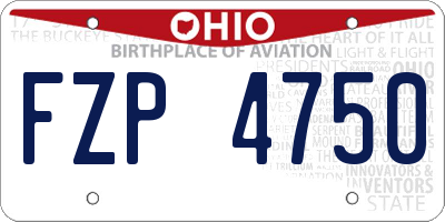 OH license plate FZP4750