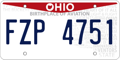 OH license plate FZP4751