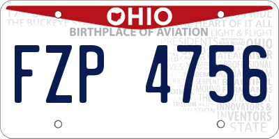 OH license plate FZP4756