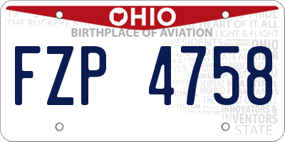 OH license plate FZP4758