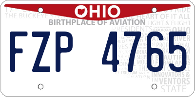 OH license plate FZP4765