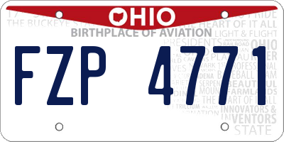 OH license plate FZP4771