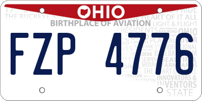 OH license plate FZP4776
