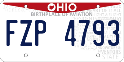 OH license plate FZP4793