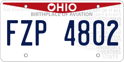 OH license plate FZP4802