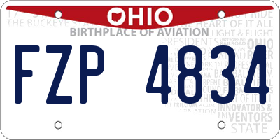 OH license plate FZP4834