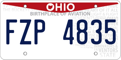OH license plate FZP4835