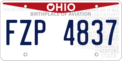 OH license plate FZP4837