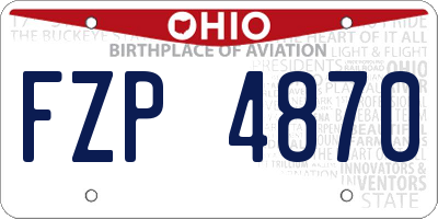 OH license plate FZP4870