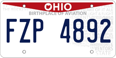 OH license plate FZP4892