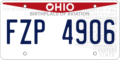 OH license plate FZP4906