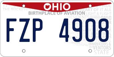 OH license plate FZP4908