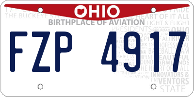 OH license plate FZP4917