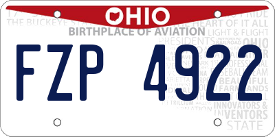 OH license plate FZP4922