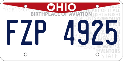OH license plate FZP4925