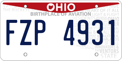 OH license plate FZP4931