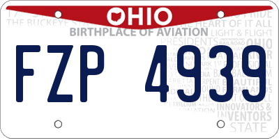 OH license plate FZP4939